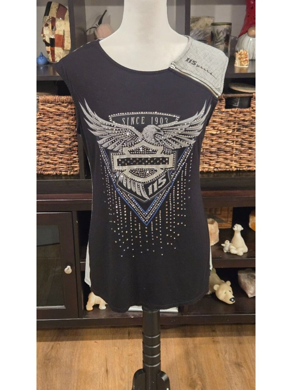 AS-IS Harley-Davidson 115th Anniversary Top L Bling Read Description